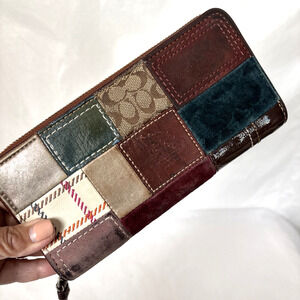 Coach Wallet G0773 Vintage Limited Edition Multi-color Patchwork Long Zip Around